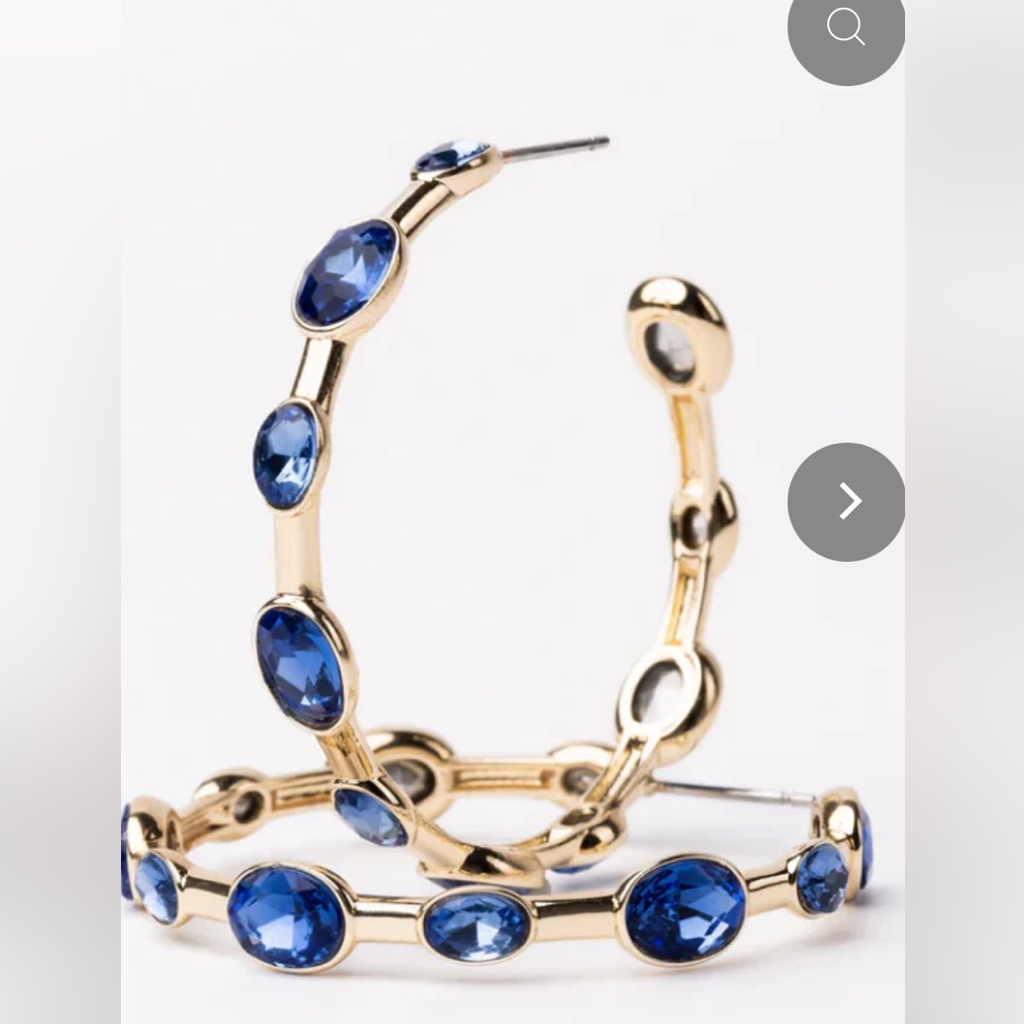New Michelle Mcdowell Allie Earrings In Gold Blue Large Hoop